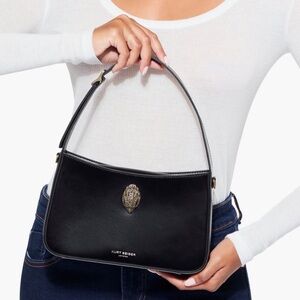 Kurt Geiger Black Shoulder Bag with Gold Accent
